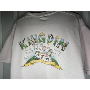 Vintage Y2k Kingpin Skate Shop Cow Skater Light Pink T-Shirt Size Mens XL